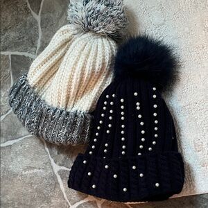 2for1 Beanie Set - Cream and Black